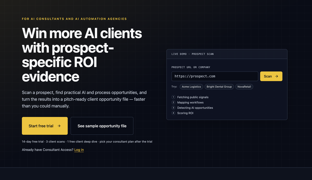 Leania.ai for AI consultants website