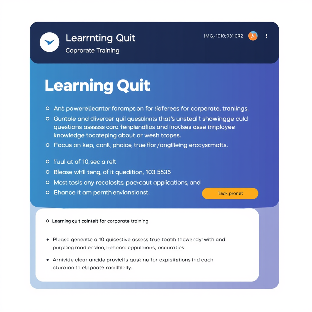 Learning Quiz Generator Coprotate Training website