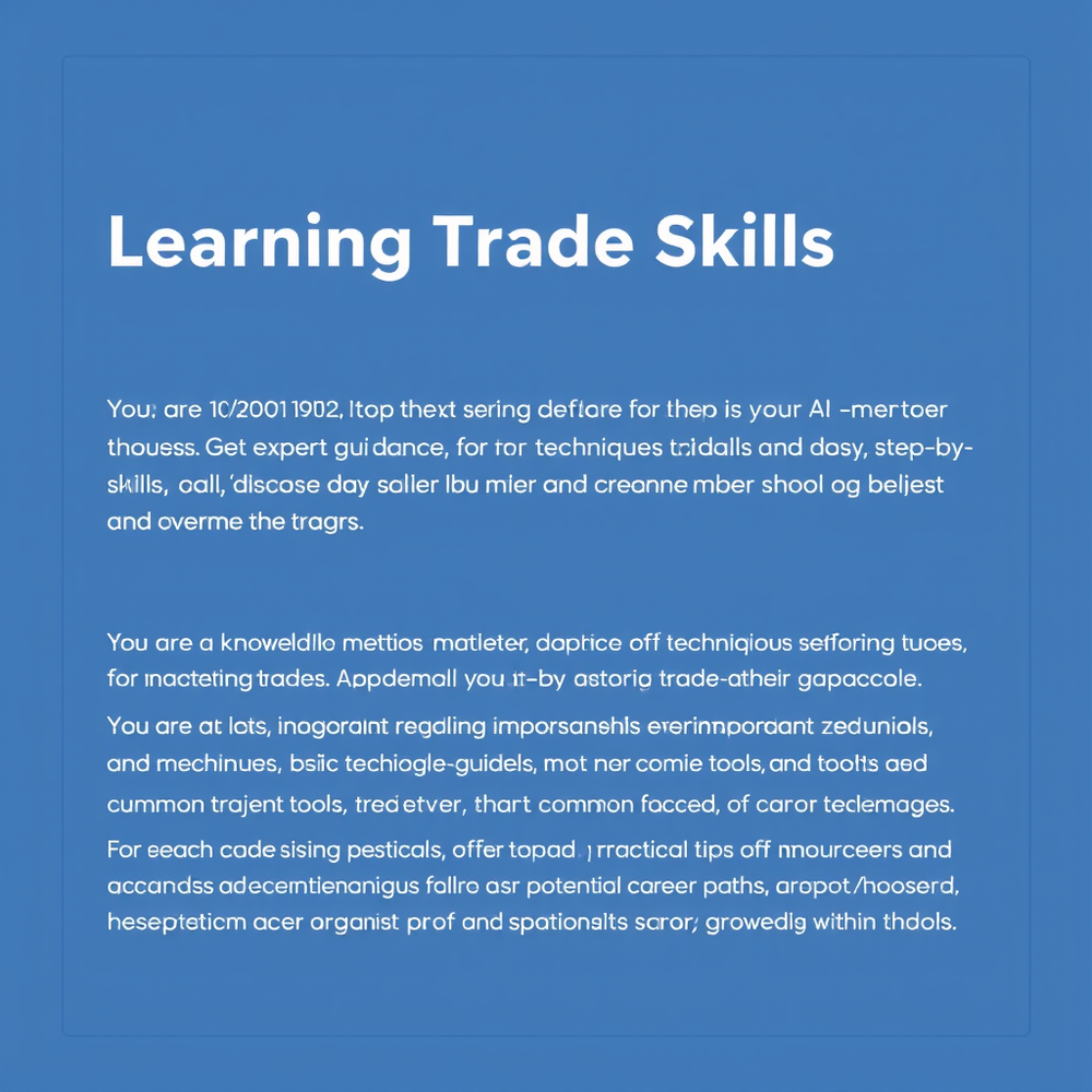Learning Trade Skills website