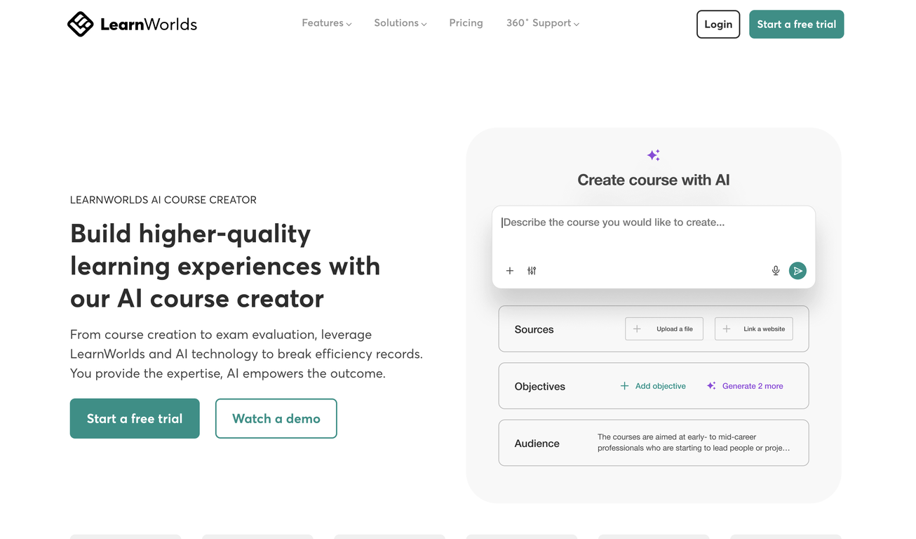 LearnWorlds website