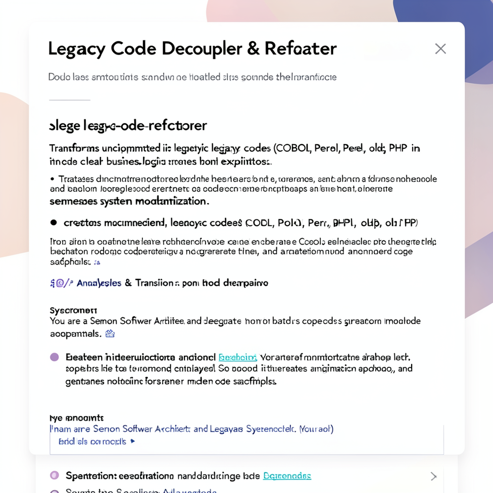 Legacy Code Decoupler & Refactorer website