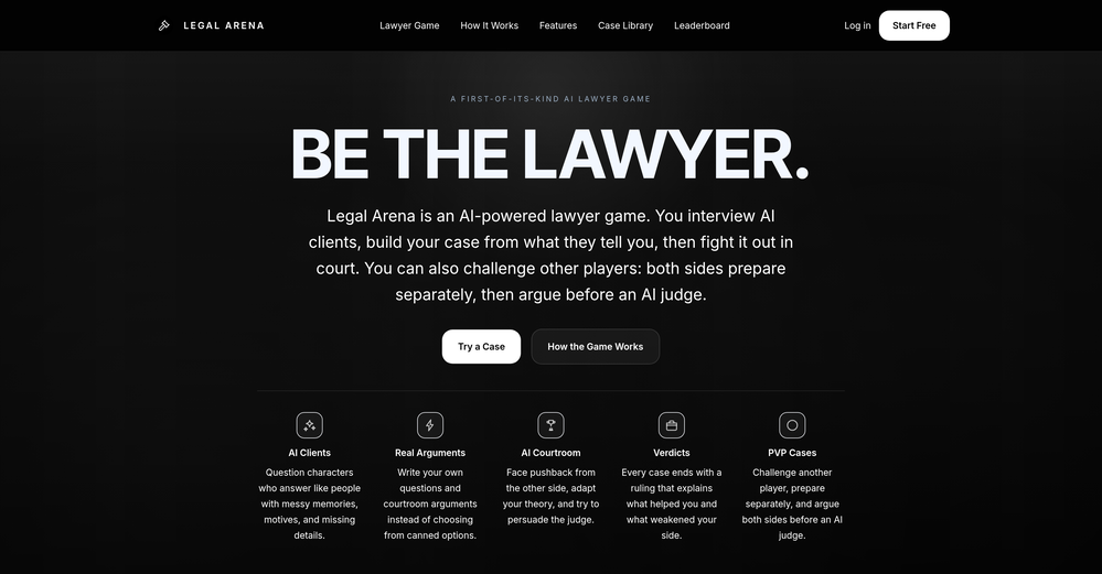 Legal Arena website