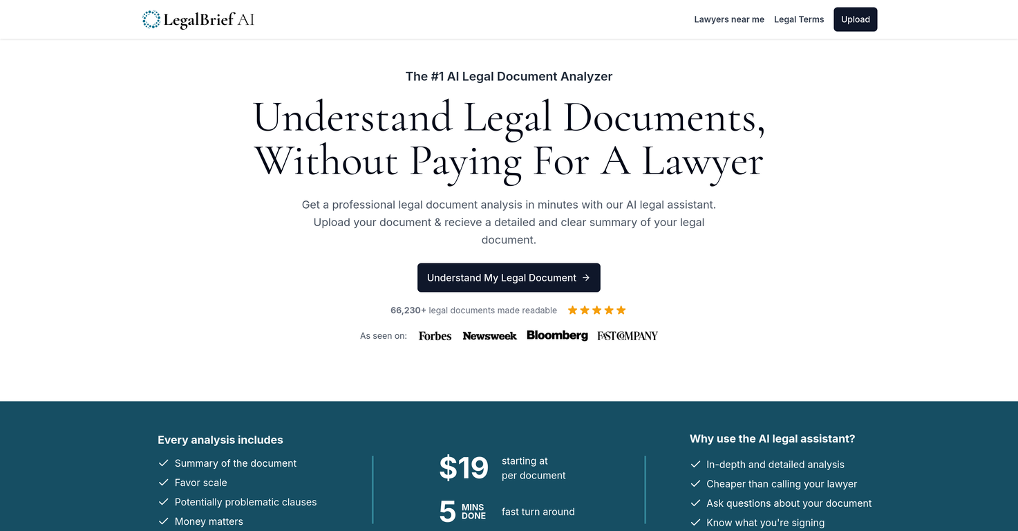 Legal Brief AI website