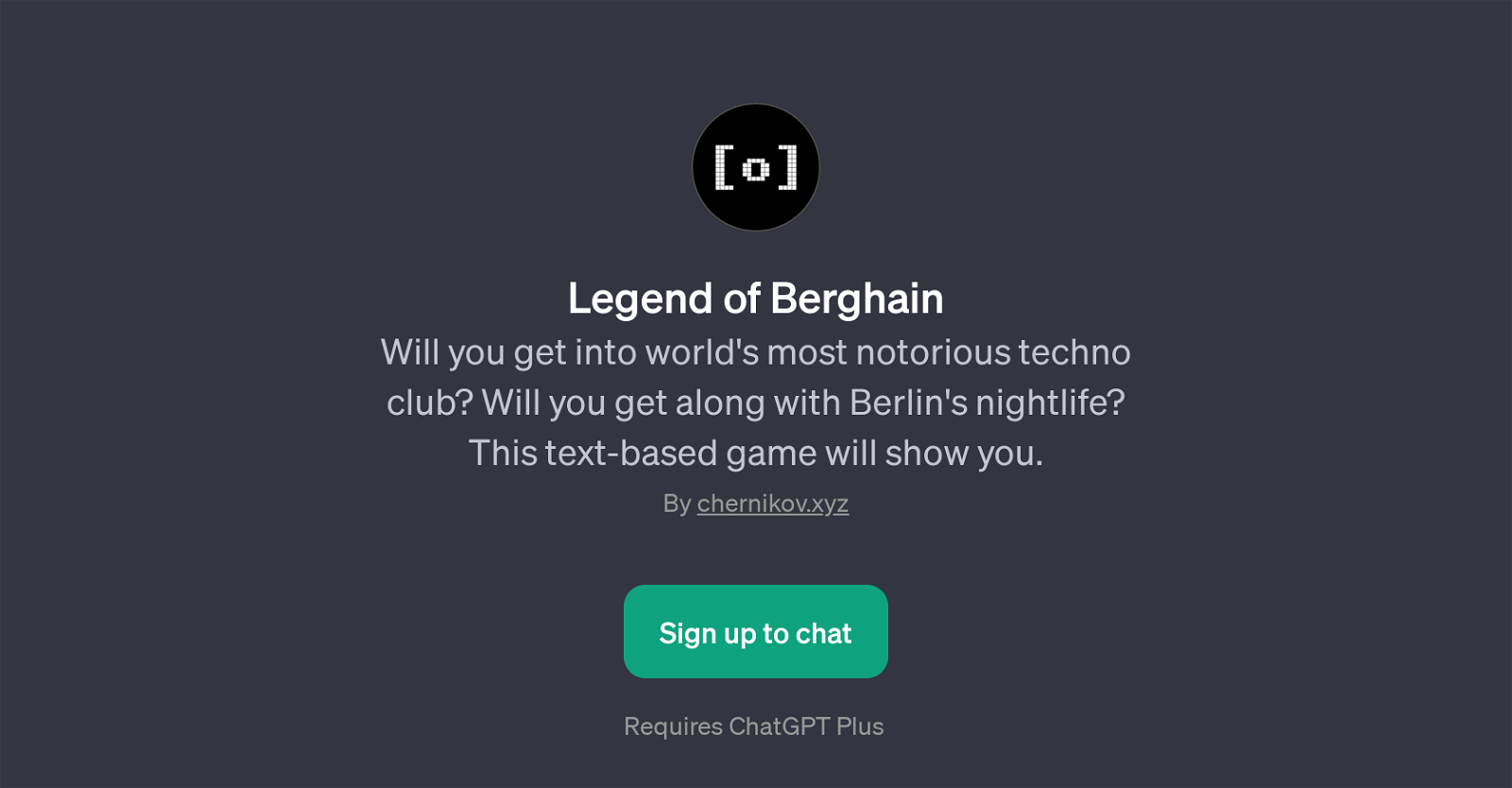 Legend of Berghain website