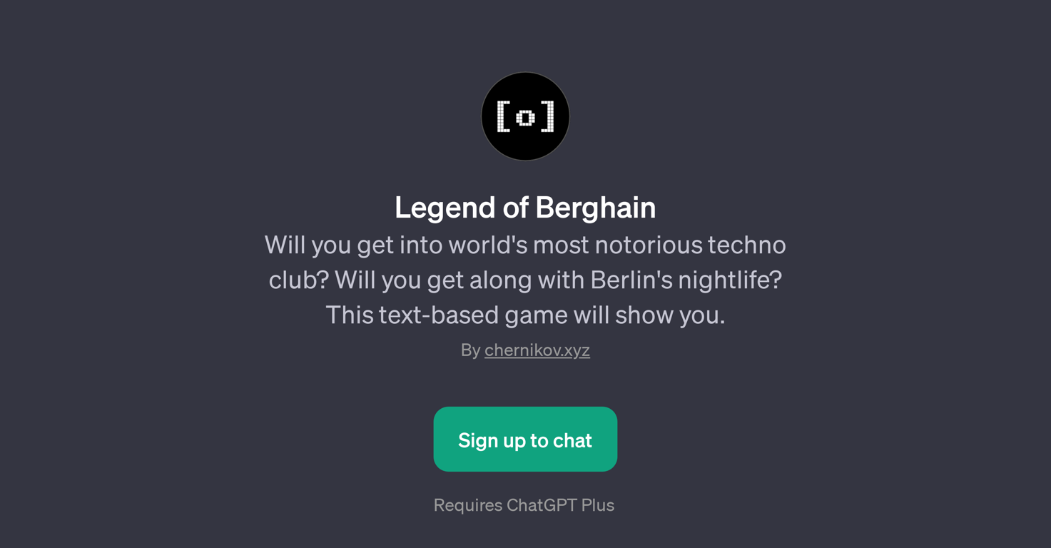 Legend of Berghain website