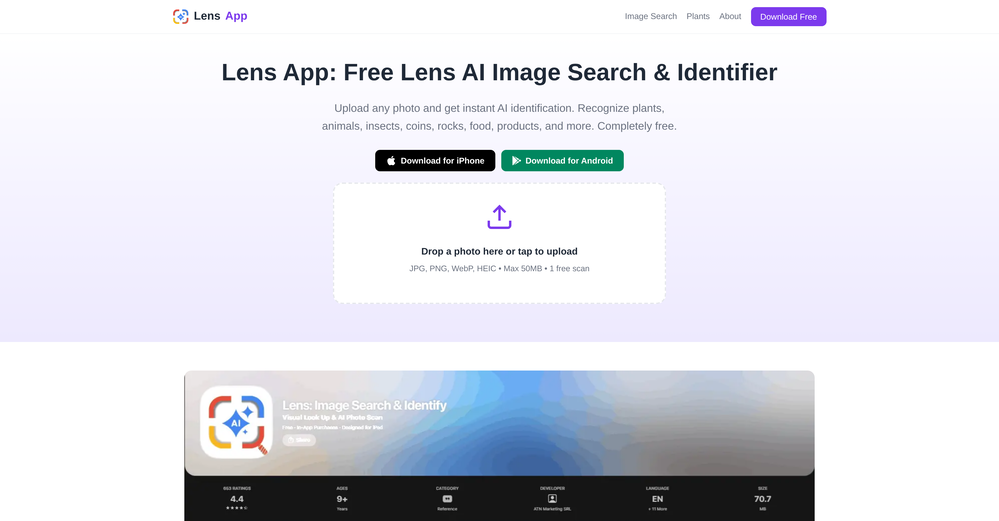 Lens AI website