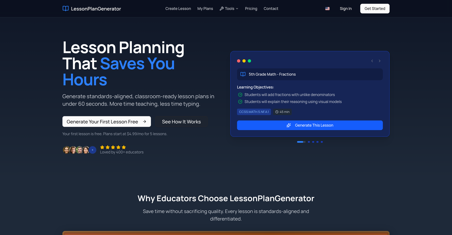LessonPlanGenerator website