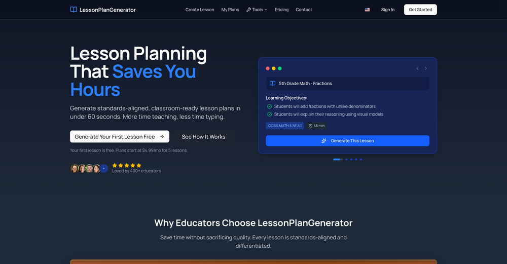 LessonPlanGenerator website
