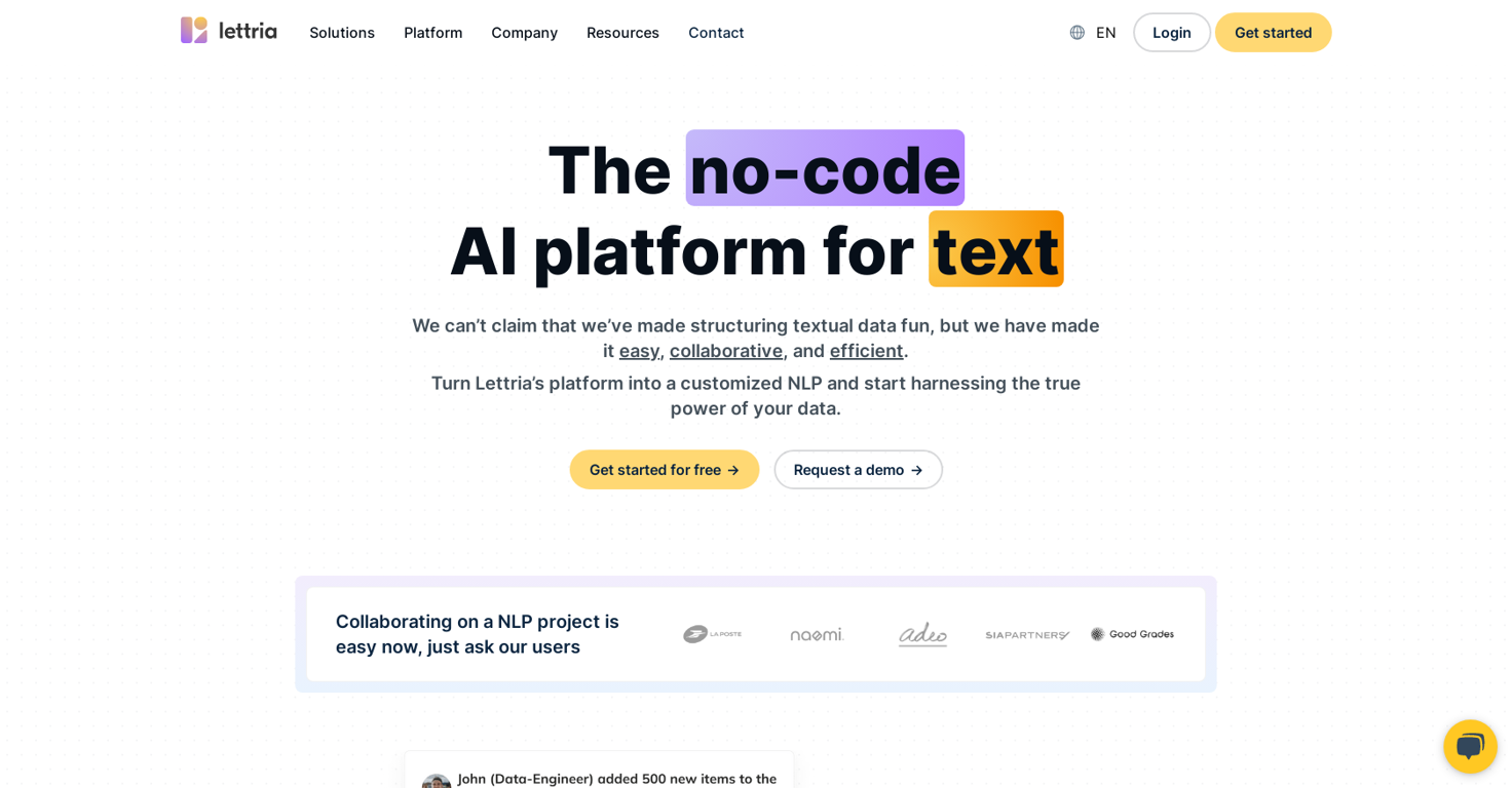 Lettria website