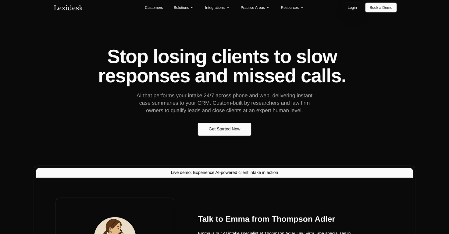 Lexidesk for Law Firms website