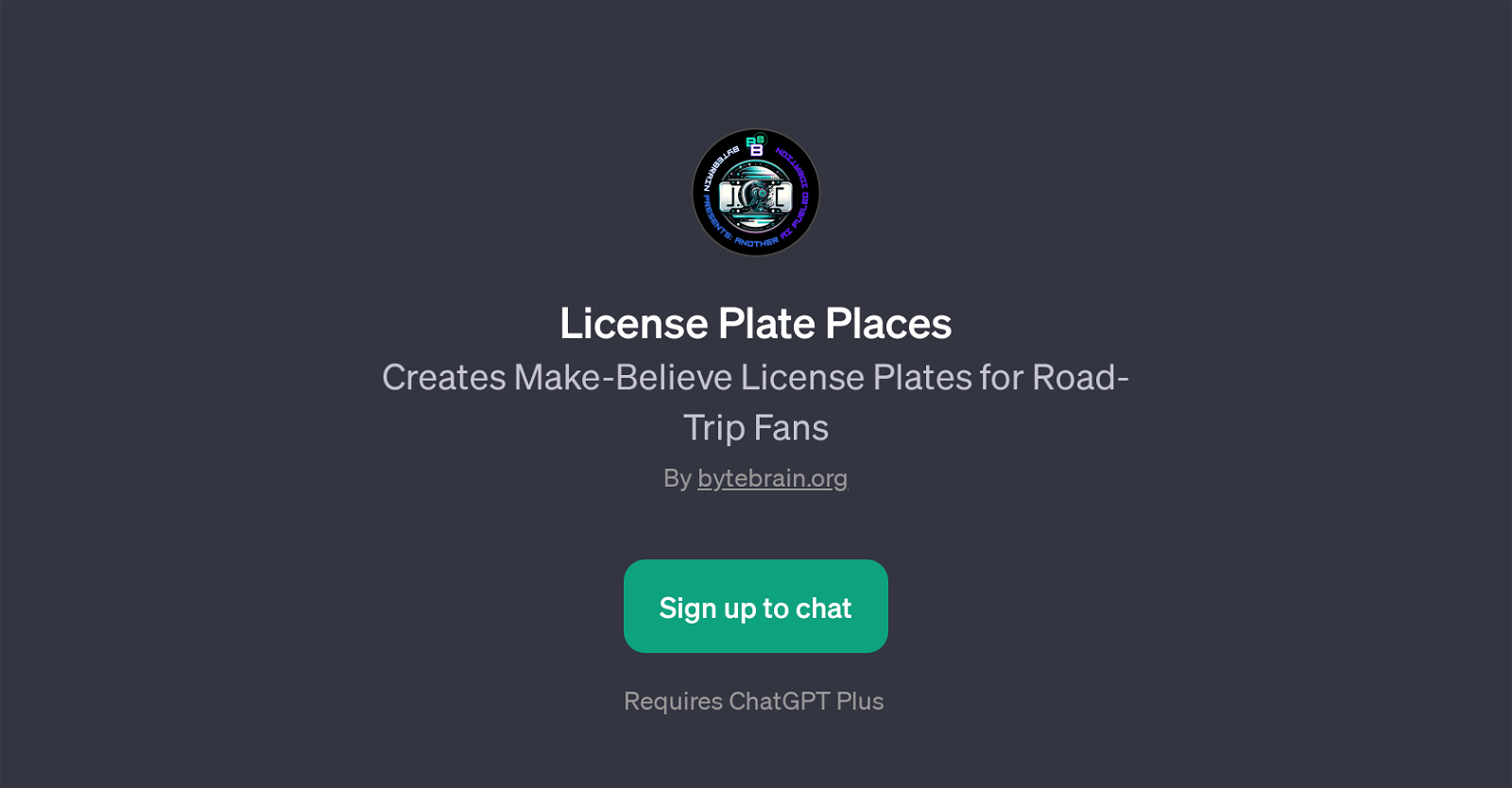 License Plate Places website