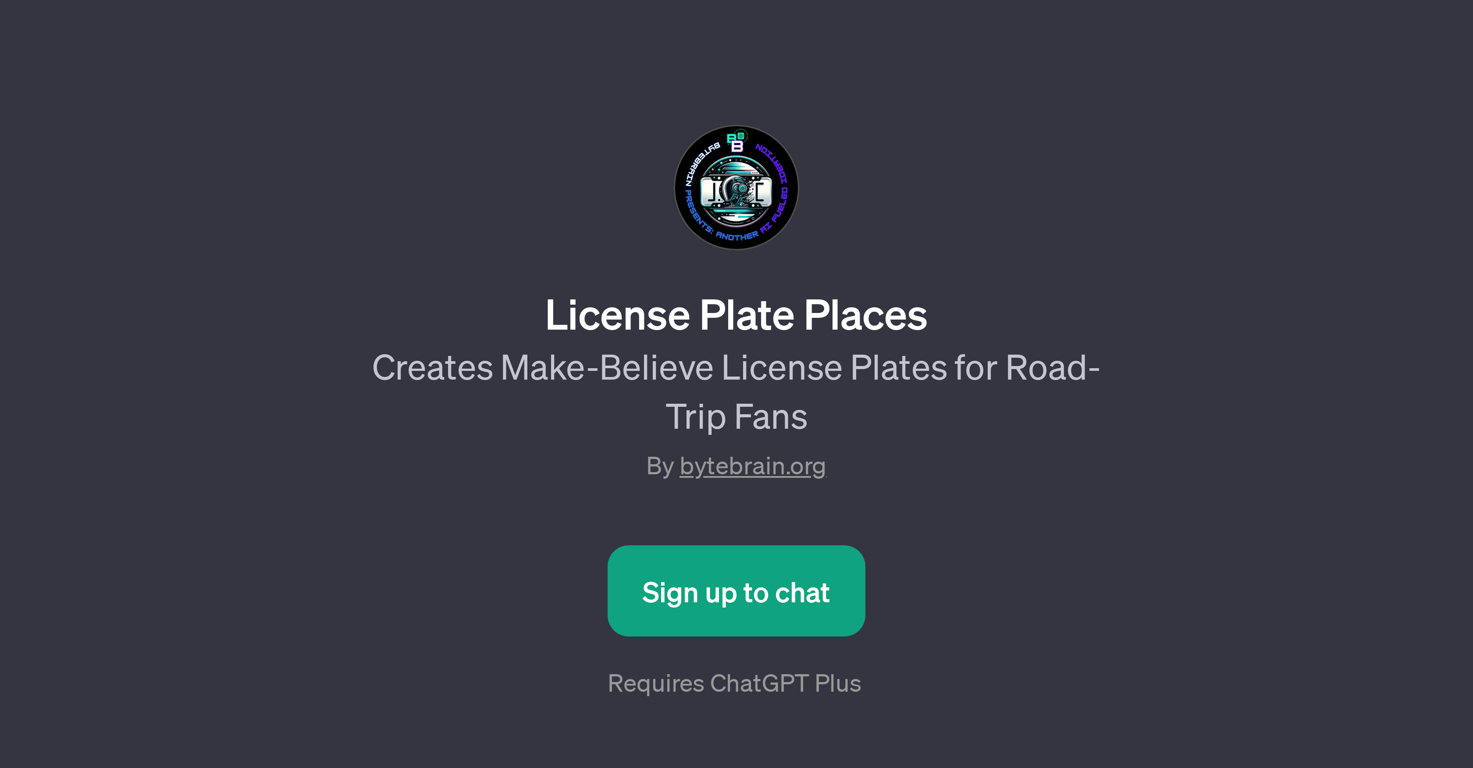 License Plate Places website