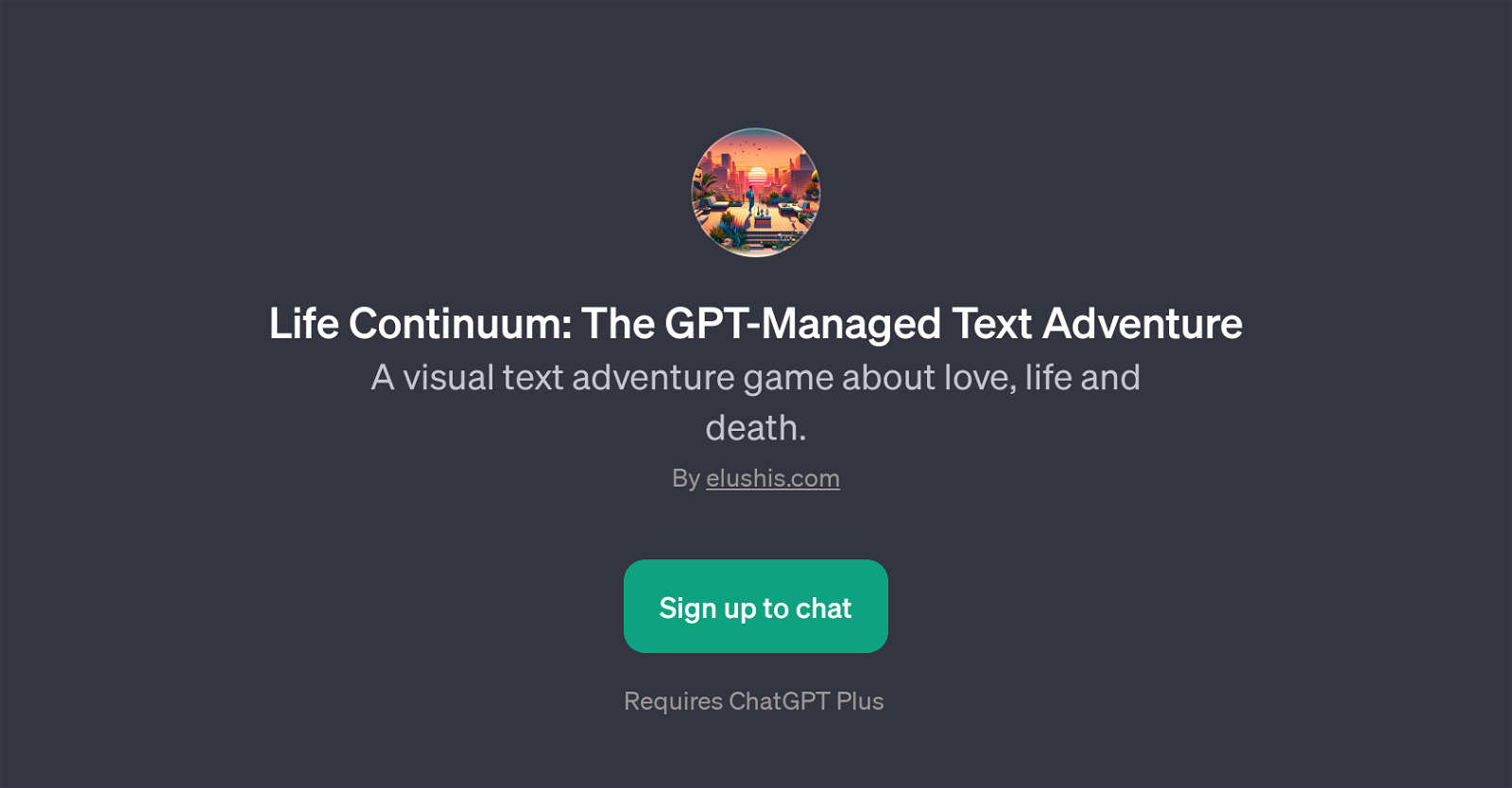 Life Continuum: The GPT-Managed Text Adventure website