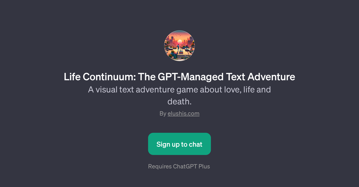 Life Continuum: The GPT-Managed Text Adventure website