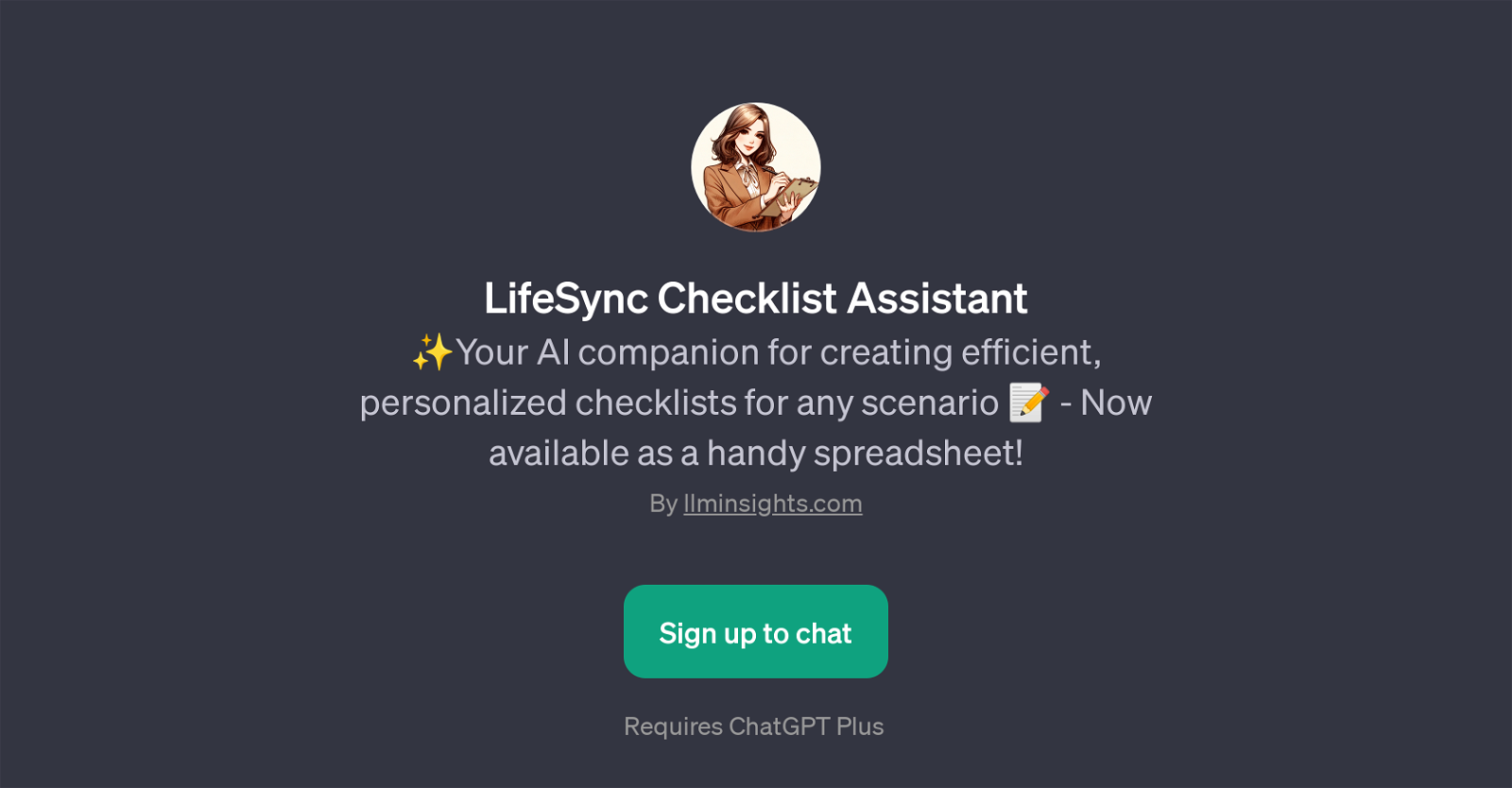 LifeSync Checklist Assistant website