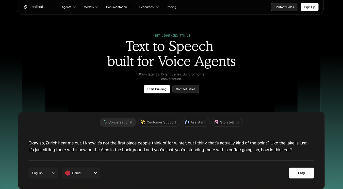Lightning TTS website