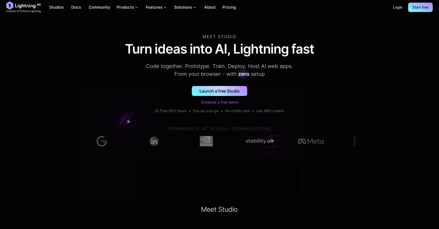 Lightning AI website