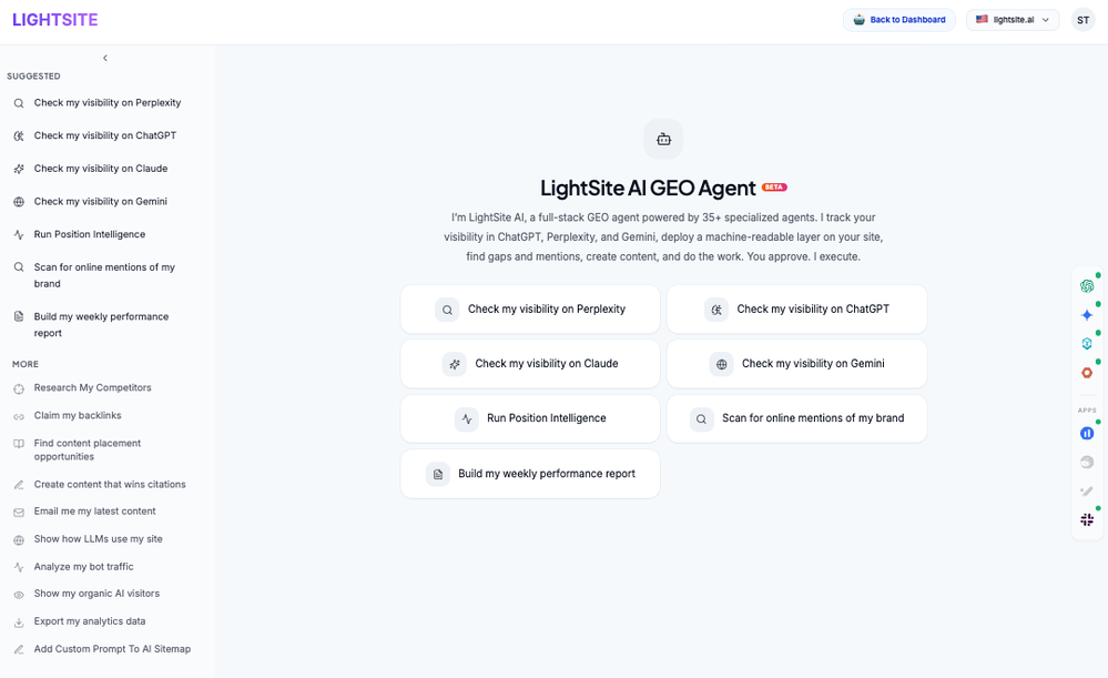 LightSite AI website