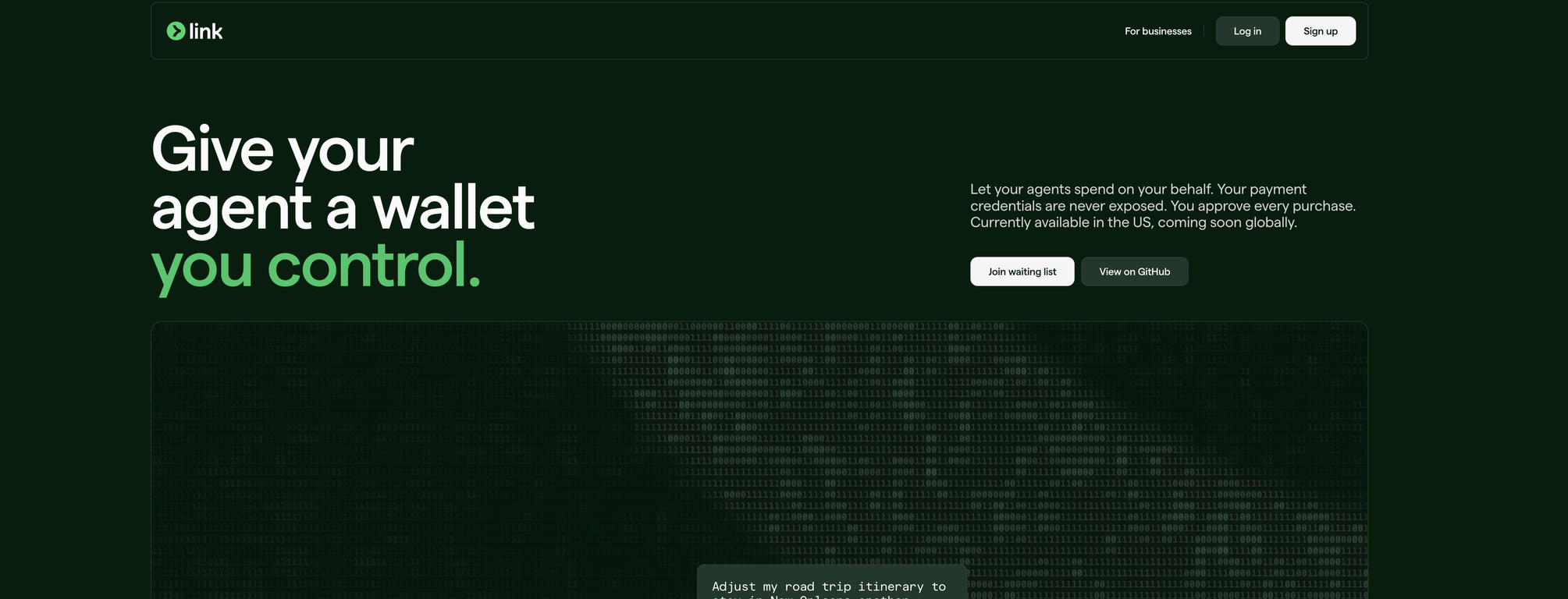Link Wallet website