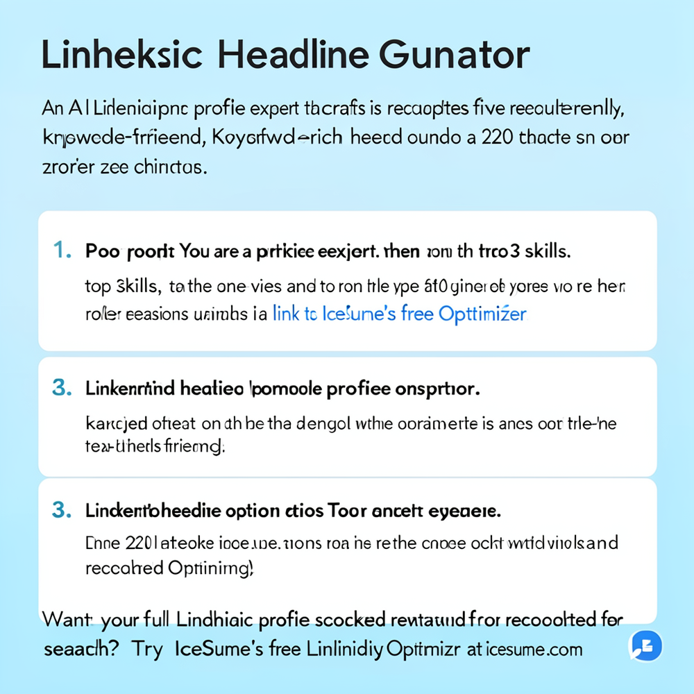 LinkedIn Headline Generator website