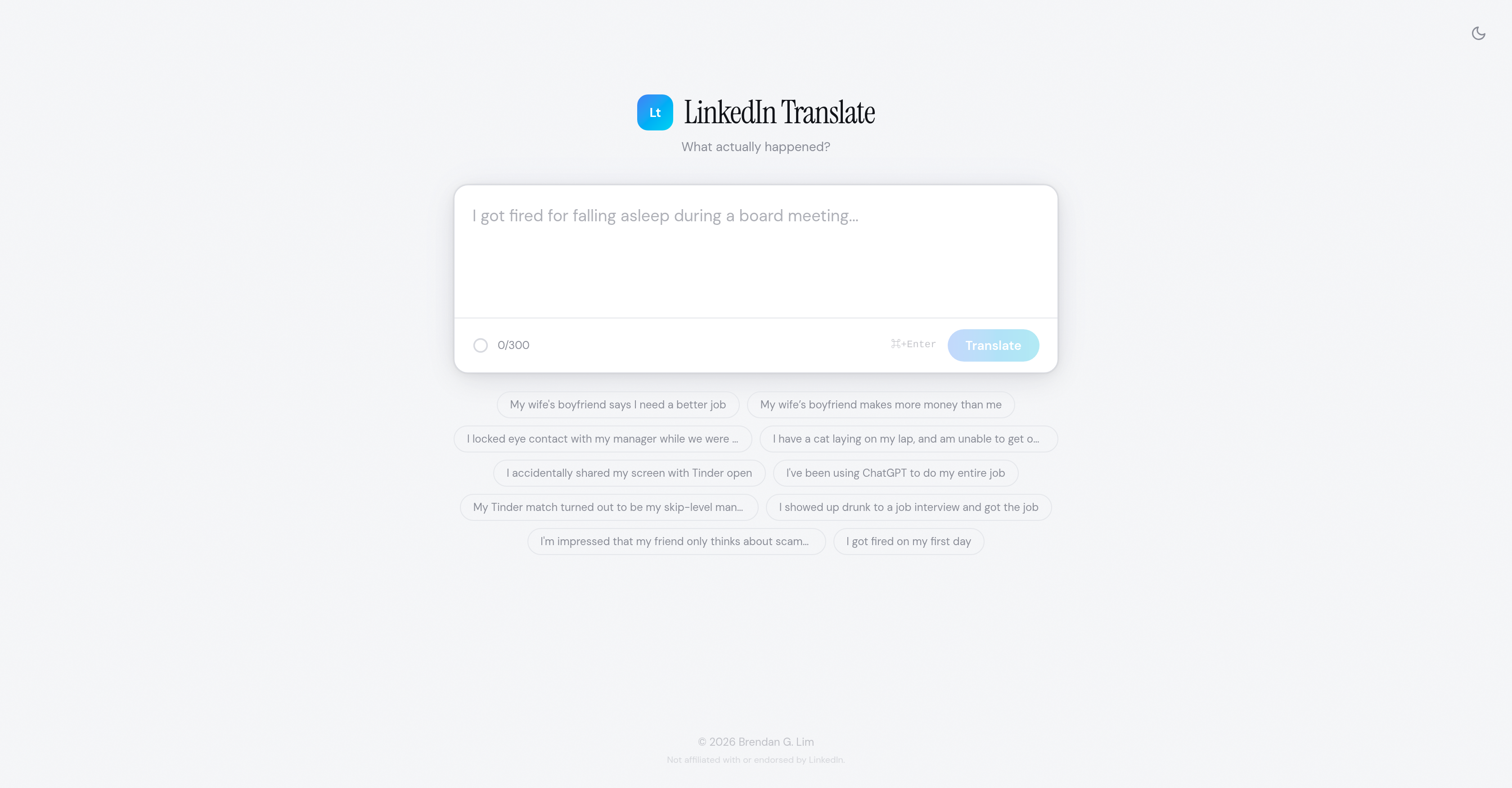 LinkedIn Translate preview