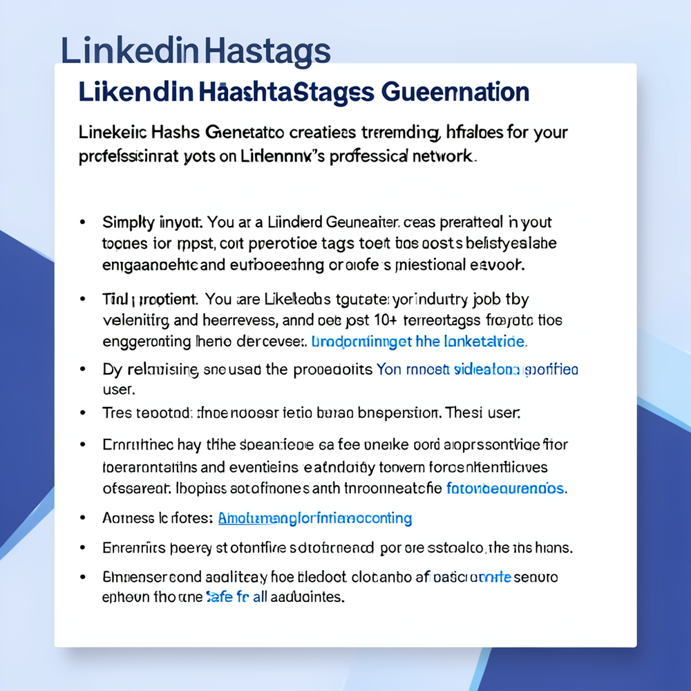 Linkedln Hastags Generator website