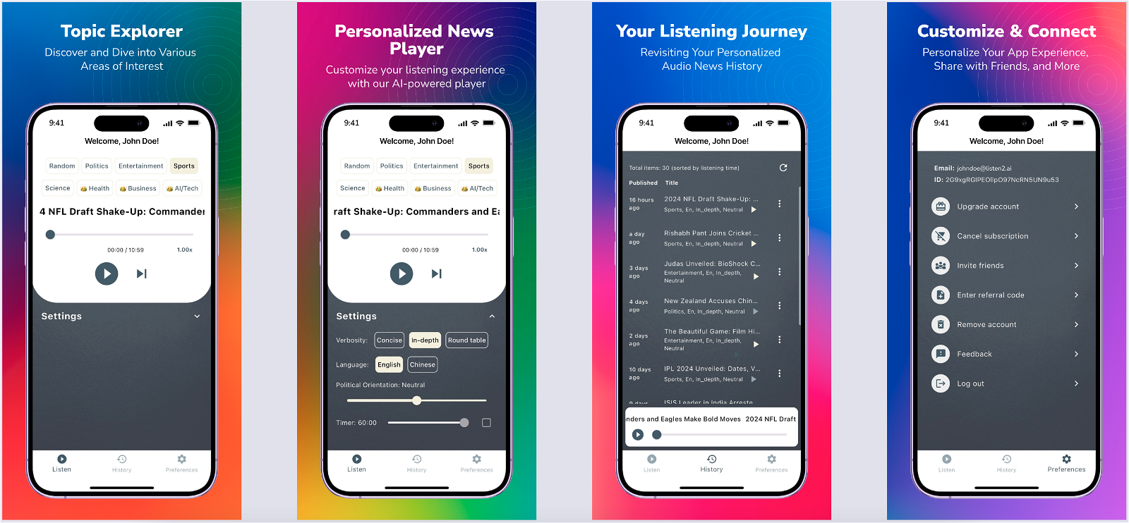 Listen2.AI - News & Podcasts website