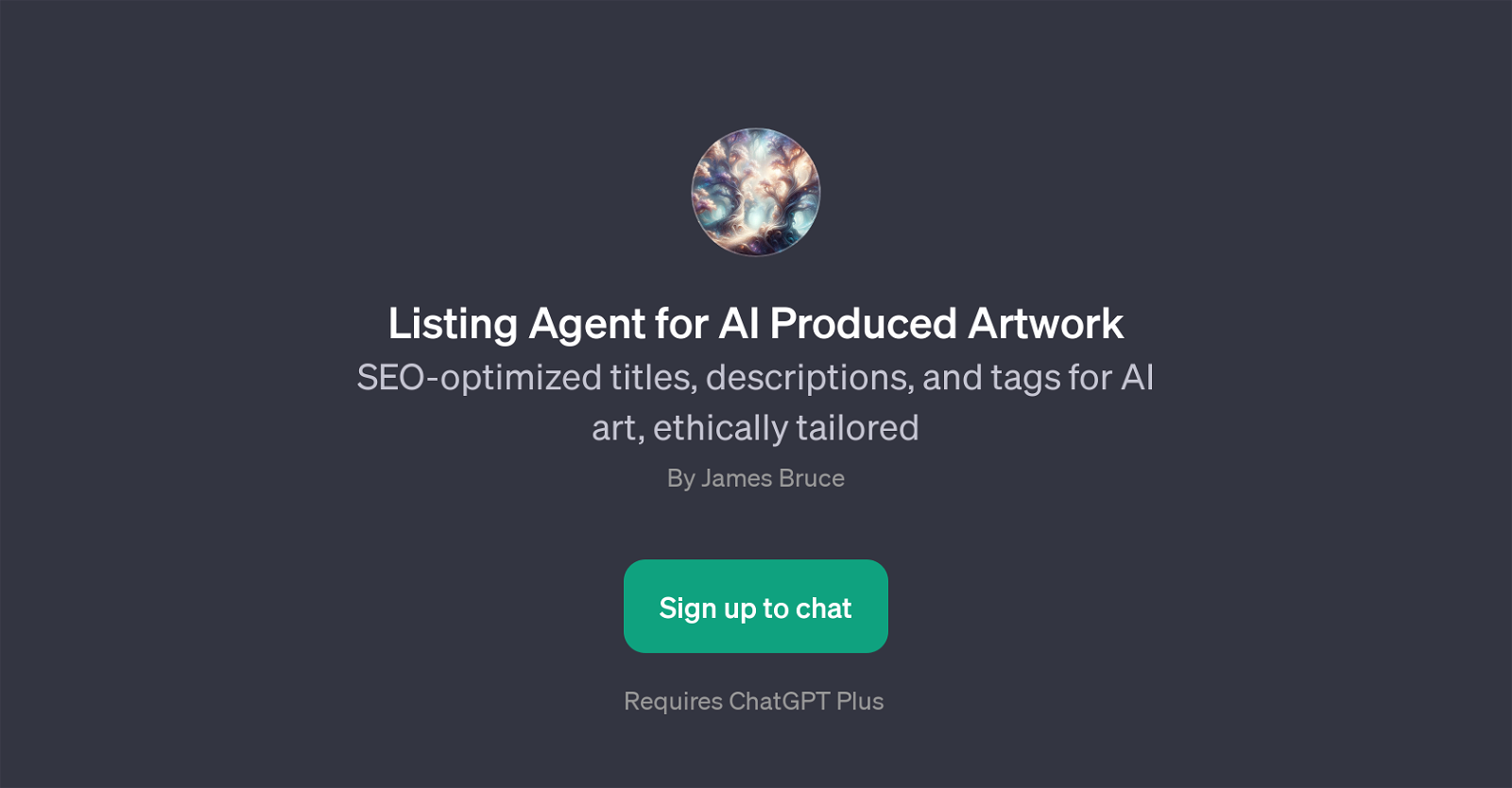 Listing Agent for AI Produced Artwork website