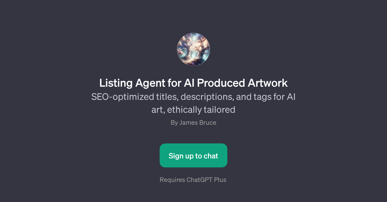 Listing Agent for AI Produced Artwork website