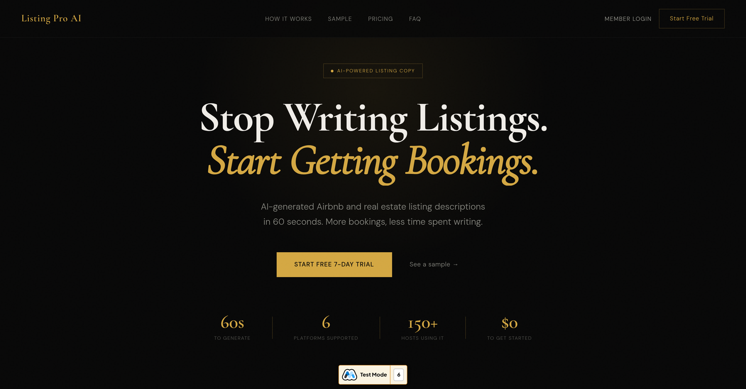Listing Pro AI website