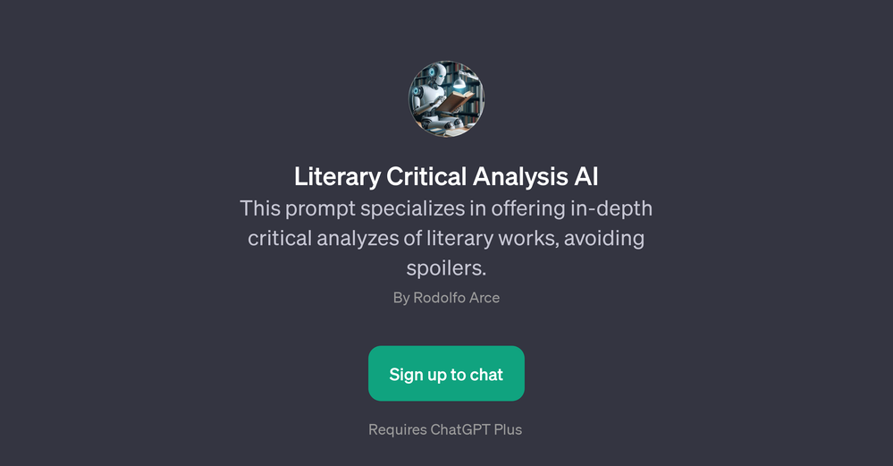Literary Critical Analysis AI website