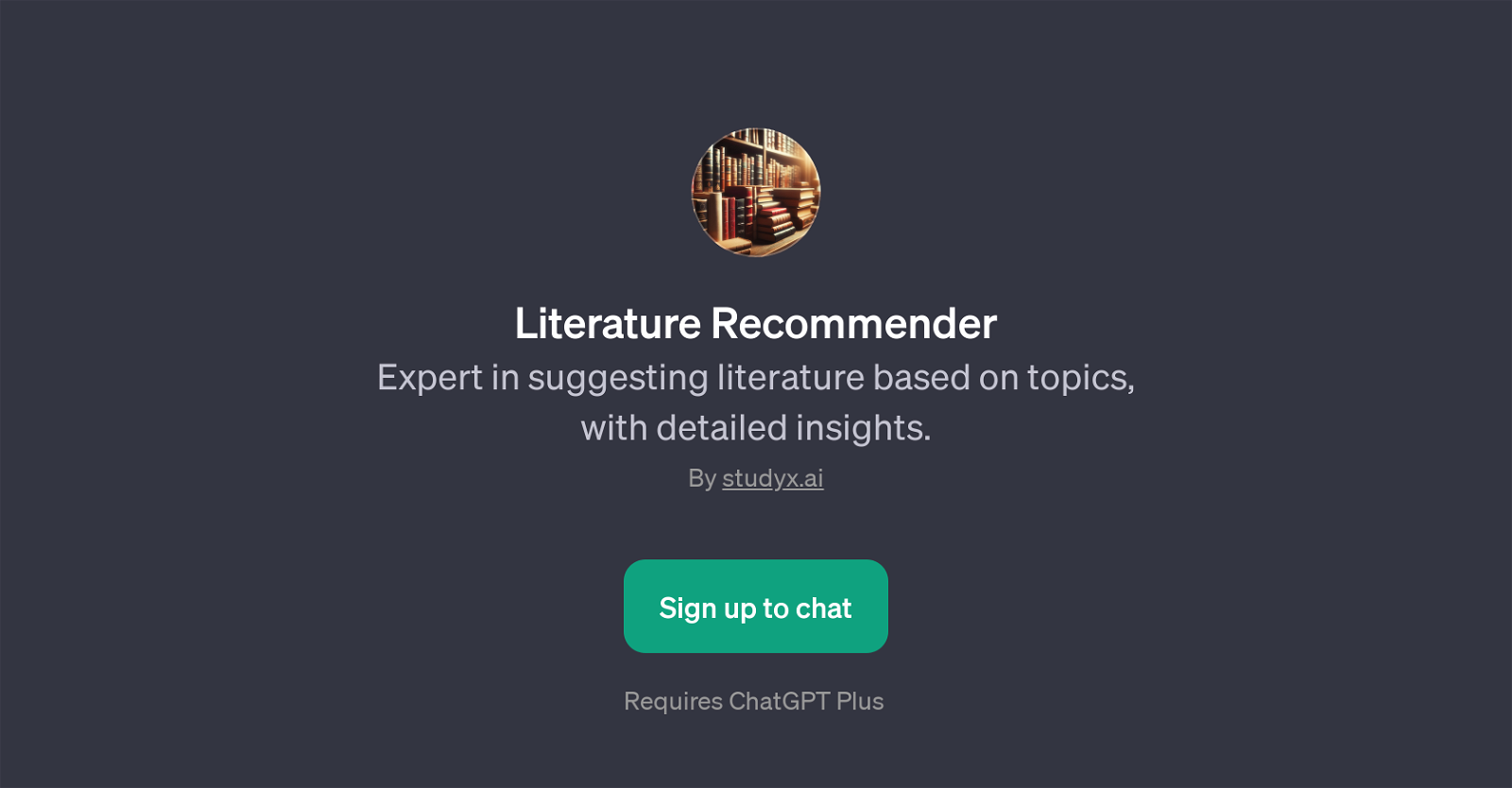 Literature Recommender website
