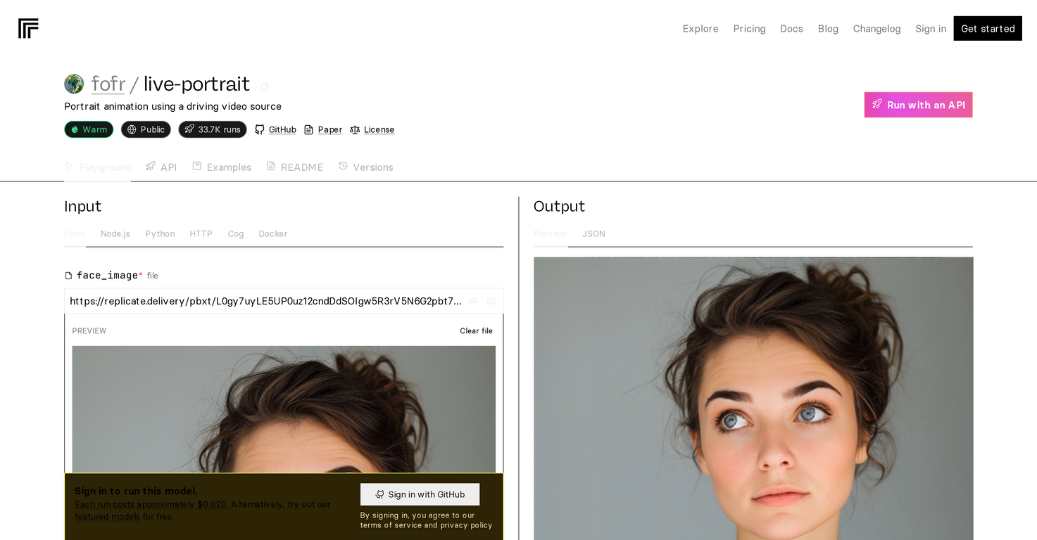 Live-Portrait website