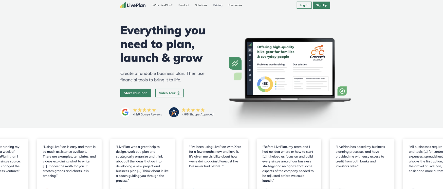LivePlan website