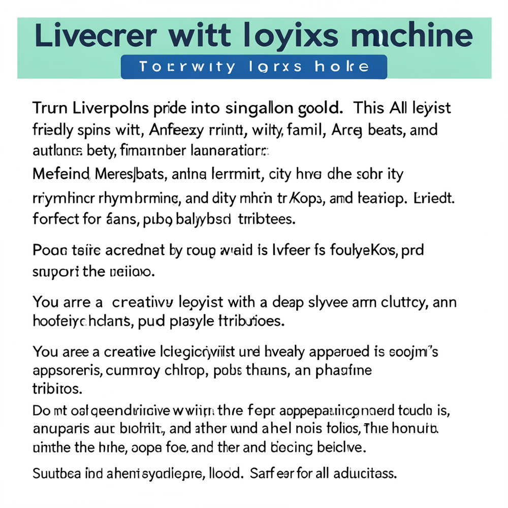 Liverpool witty lyrics machine website