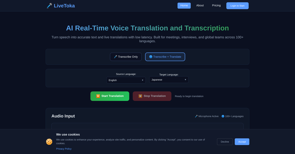 LiveToka website