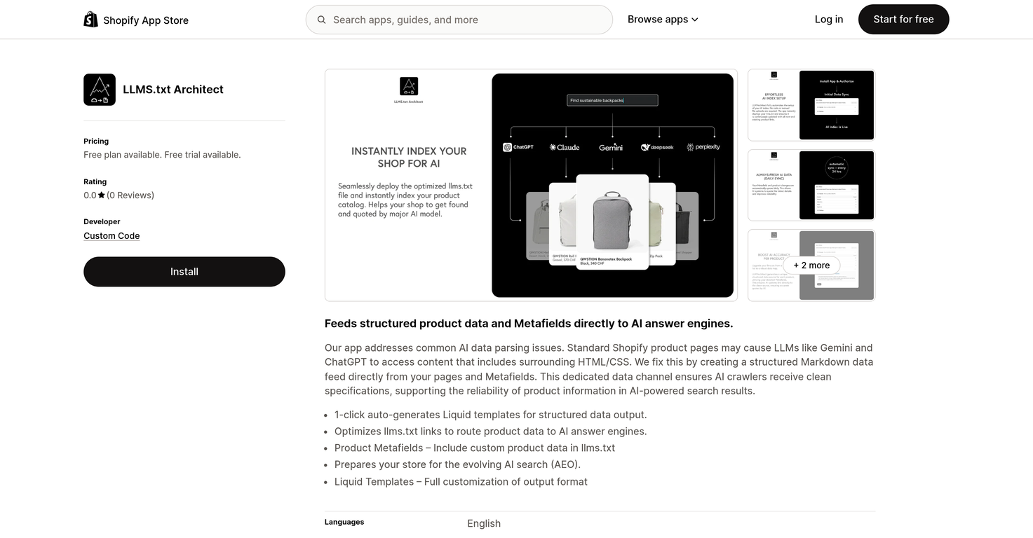 LLMS.txt Architect website