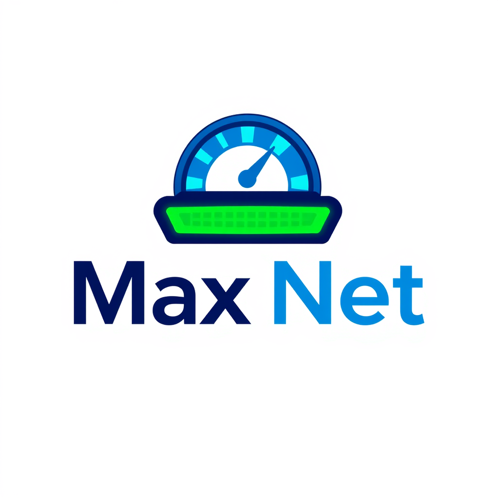 logo for icons WiFi login page its name "Max Net" don't use any white colores for fonts or any things website