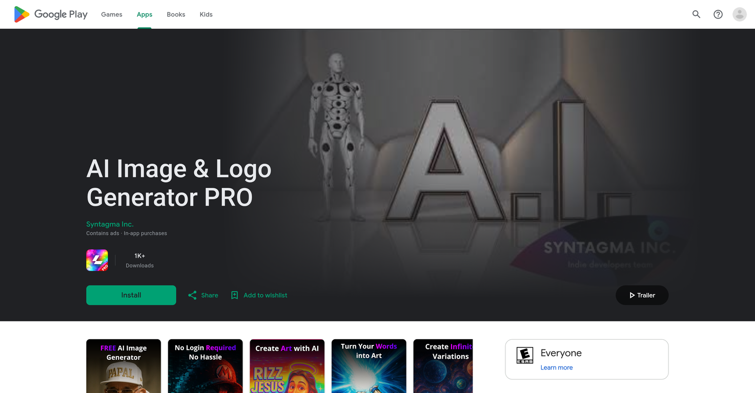 AI Image & Logo Generator PRO website