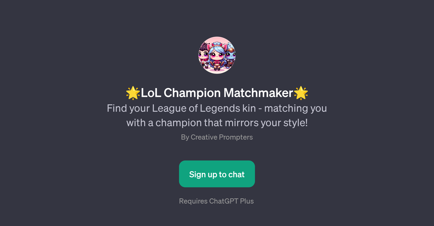 LoL Champion Matchmaker website