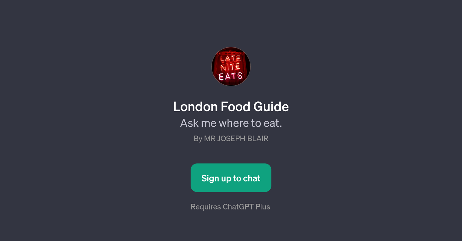 London Food Guide website