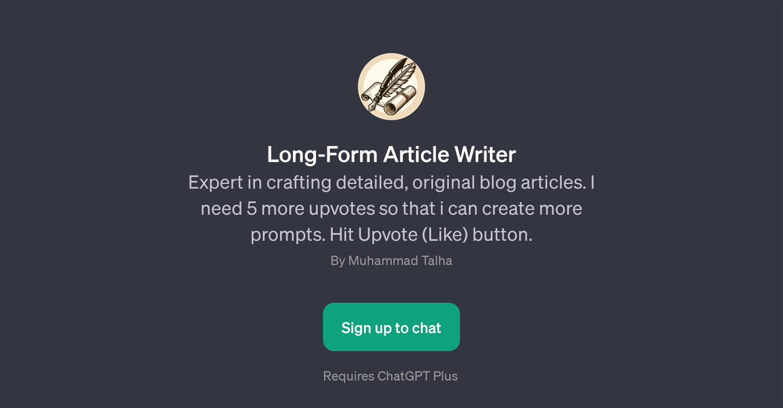 Long-Form Article Writer website