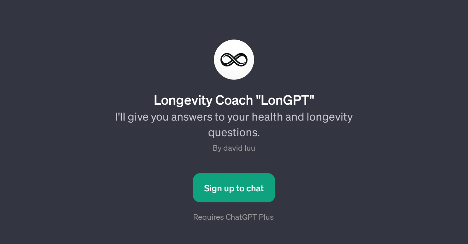 Longevity Coach 'LonGPT' website