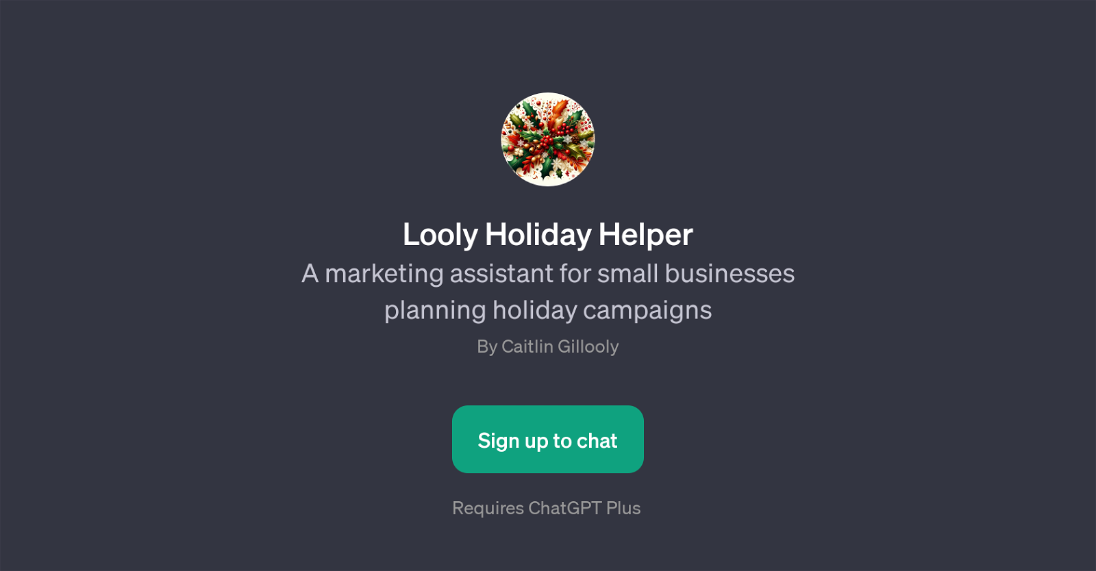 Looly Holiday Helper website