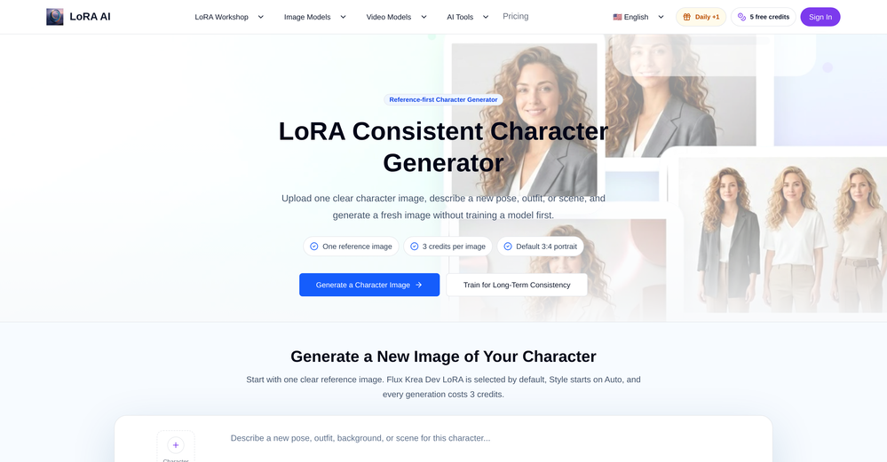 LoRA AI website