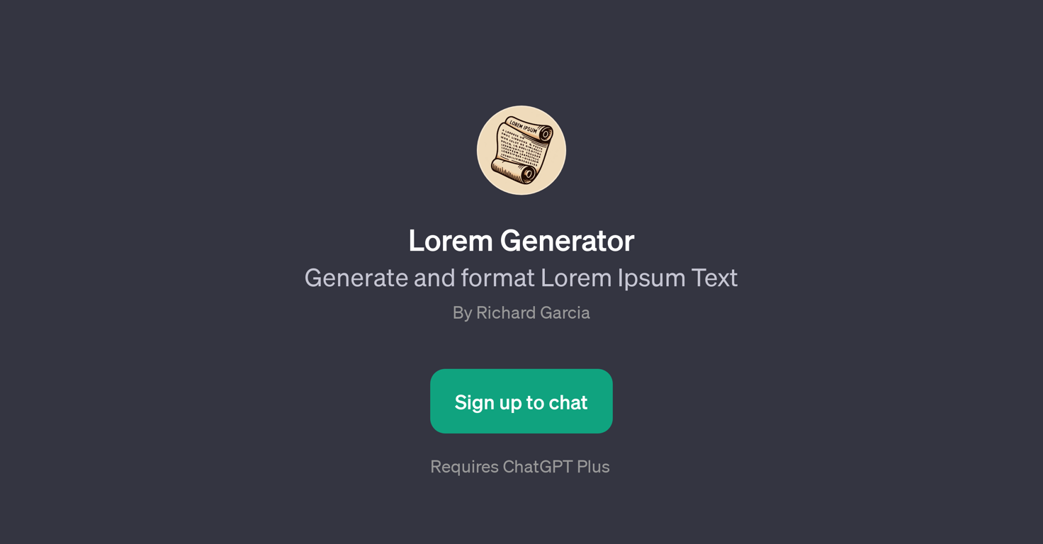 Lorem Generator website