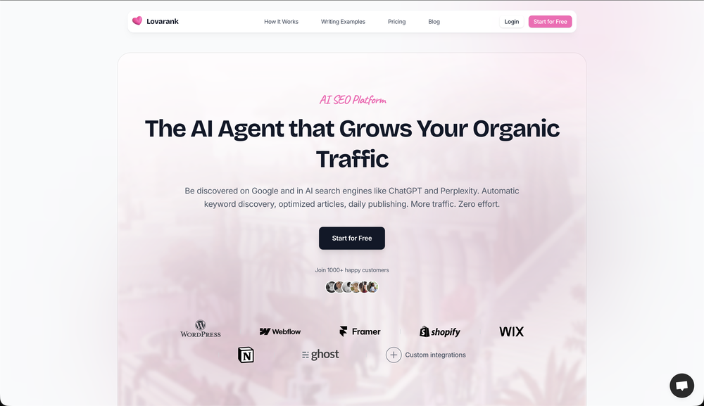 Lovarank website