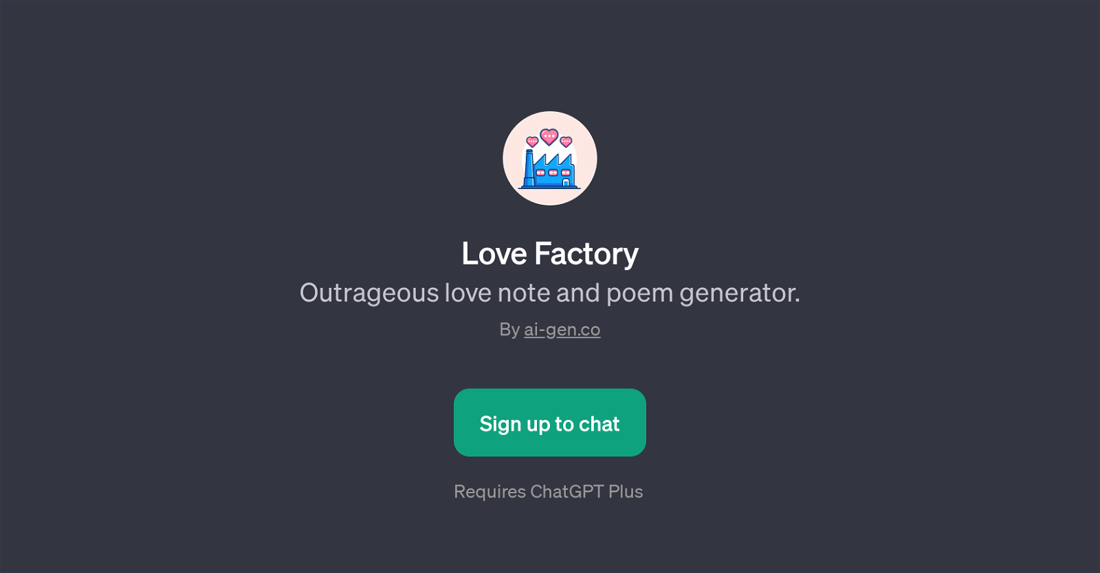 Love Factory website