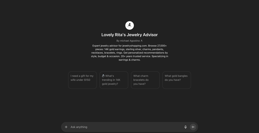 Lovely Rita's Jewelry Advisor website