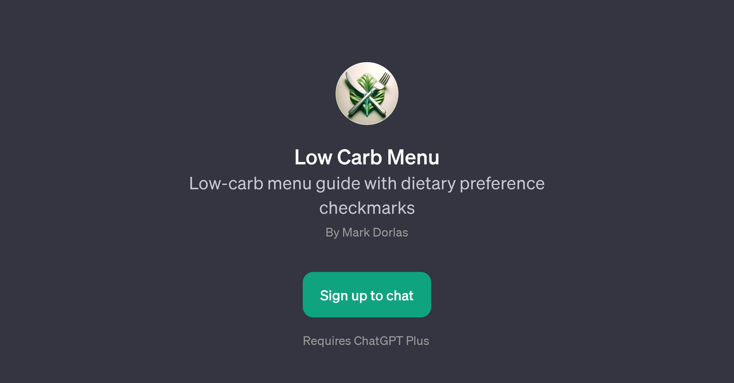 Low Carb Menu GPT website